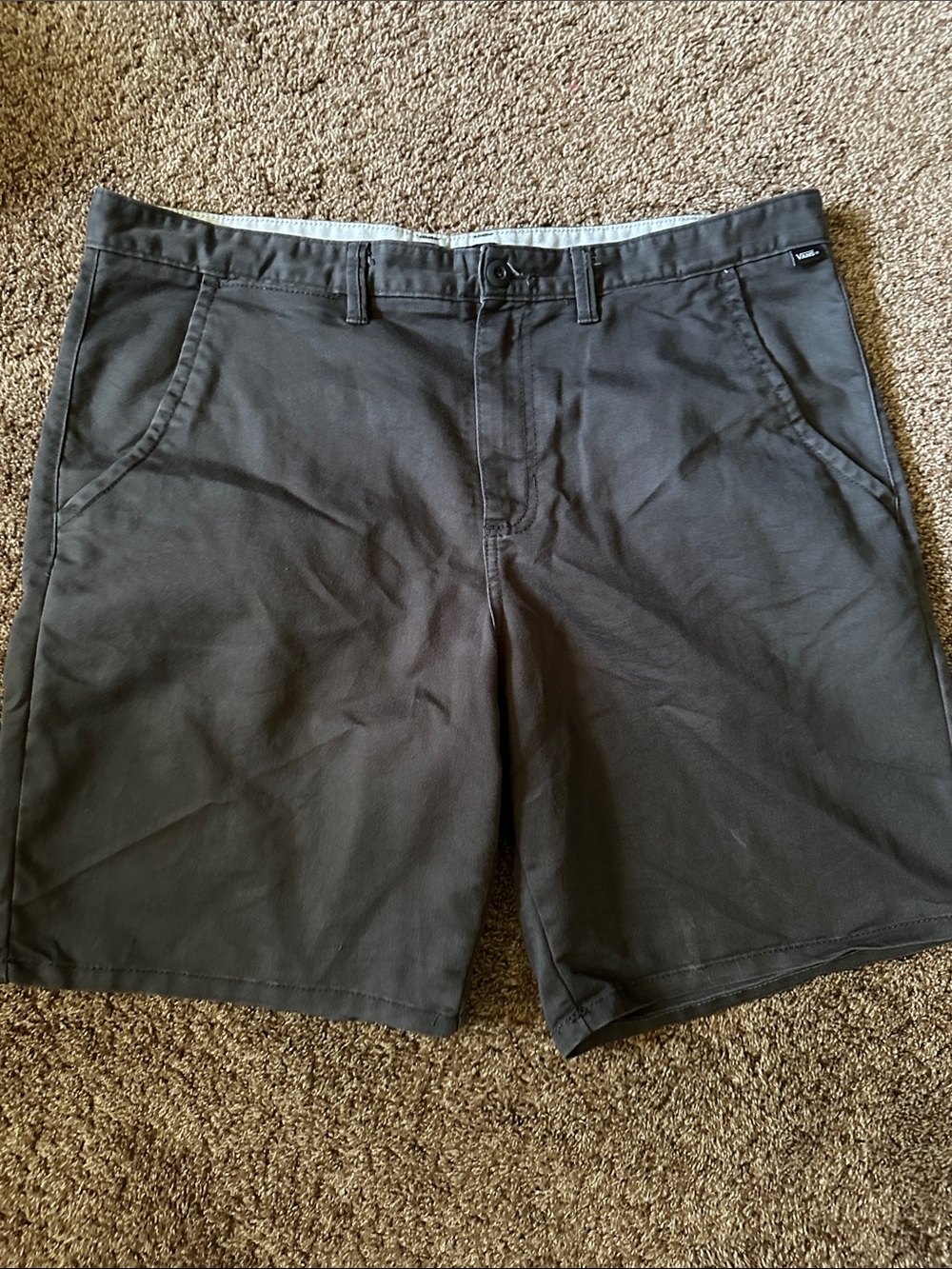Vans Men's Dark Gray Flat Front Shorts